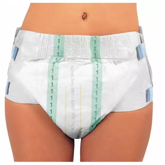 SUPER SENI TRIO pieluchomajtki dla dorosłych na rzepy, rozmiar XL, obwód 130-170 cm, 10 sztuk (1)