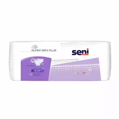SUPER SENI PLUS pieluchomajtki dla dorosłych na rzepy, rozmiar M, obwód 75-110 cm, 30 sztuk (1)