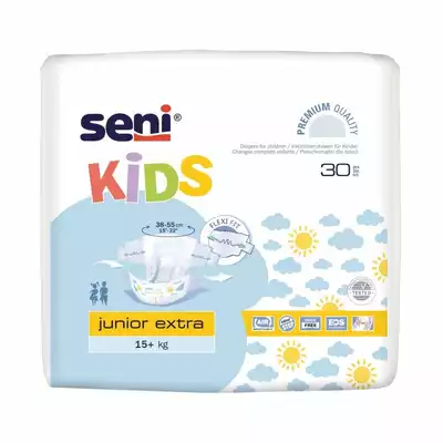 SUPER SENI PLUS pieluchomajtki dla dorosłych na rzepy, rozmiar S, obwód 55-80 cm, 30 sztuk (1)