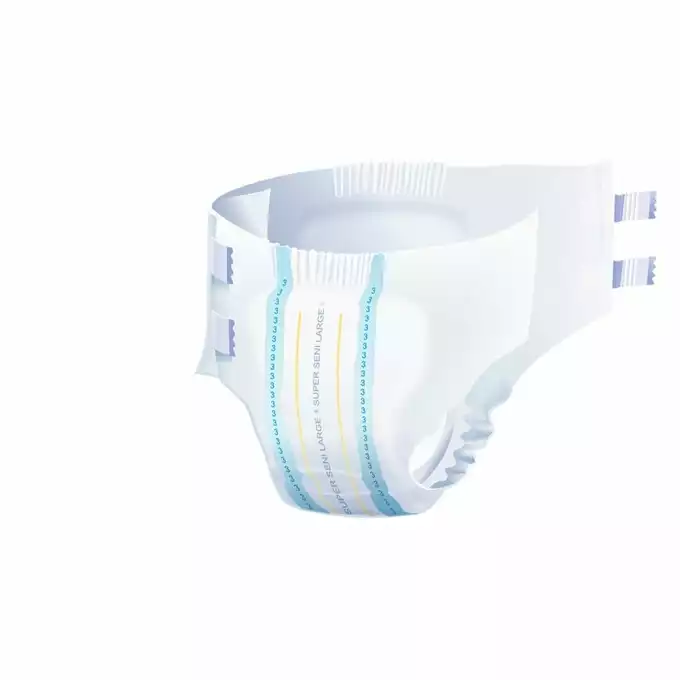 SUPER SENI pieluchomajtki dla dorosłych na rzepy, rozmiar S,  obwód 55-80 cm, 30 sztuk (1)
