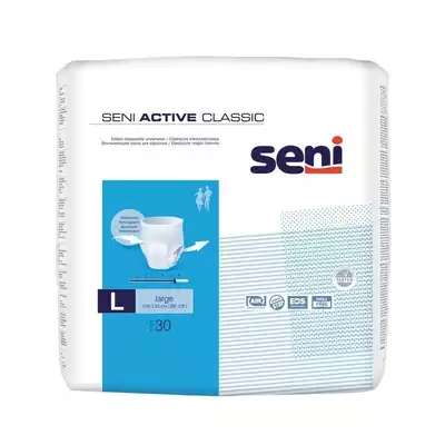 SENI ACTIVE CLASSIC, majtki chłonne zakładane jak bielizna, rozmiar L, obwód 100-135 cm, 10 sztuk (2)