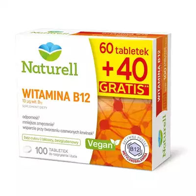 NATURELL WITAMINA B12, tabletki do żucia, 100 szt.