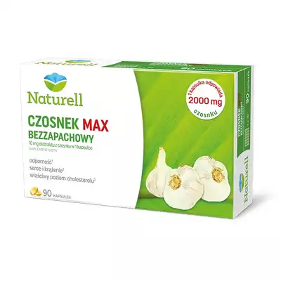 NATURELL CZOSNEK MAX BEZZAPACHOWY, kapsułki, 90 szt.