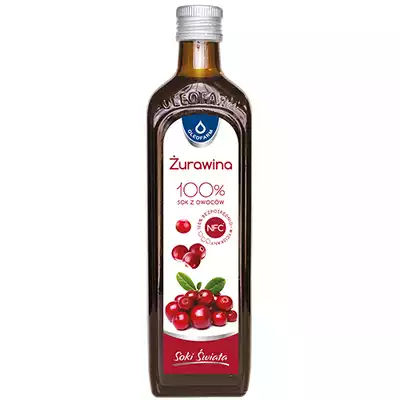 ŻURAWINA 100%, sok z owoców żurawiny, 490 ml