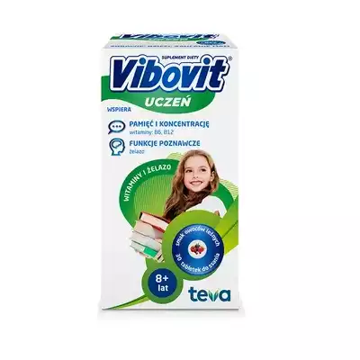 VIBOVIT UCZEŃ WITAMINY + ŻELAZO, tabletki do ssania, 30 szt.