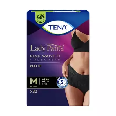 TENA LADY PANTS PLUS NOIR, majtki chłonne, rozmiar M, 30 szt.