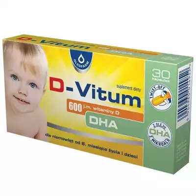 D-VITUM, 600 j.m. witaminy D DHA, kapsułki twist-off, 30 szt.