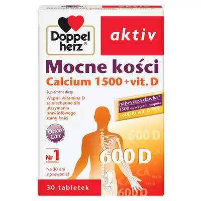 DOPPELHERZ AKTIV MOCNE KOSCI CALCIUM 1500+vit.D3, tabletki, 30 szt.