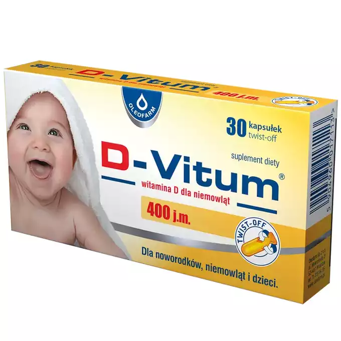 D-VITUM, witamina D dla niemowląt 400 j.m., kapsułki twist-off, 30 szt.