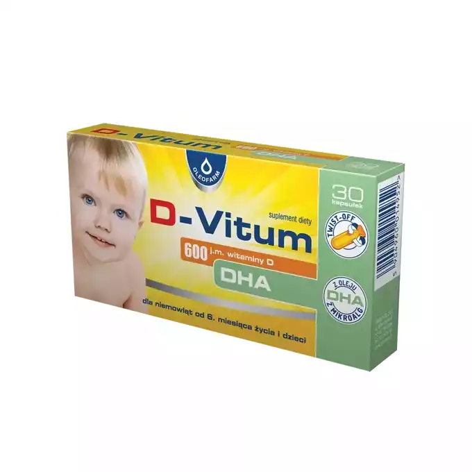 D-VITUM, 600 j.m. witaminy D DHA, kapsułki twist-off, 30 szt.