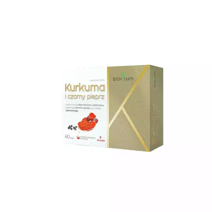 BIOVITUM, kurkuma i czarny pieprz, kapsułki, 60 szt.