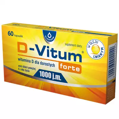 D-VITUM FORTE, 1000 j.m. dla dorosłych, kapsułki, 60 szt.