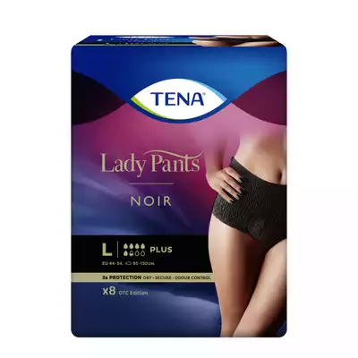 TENA LADY PANTS PLUS NOIR OTC EDITION, majtki chłonne, rozmiar L, 8 szt.