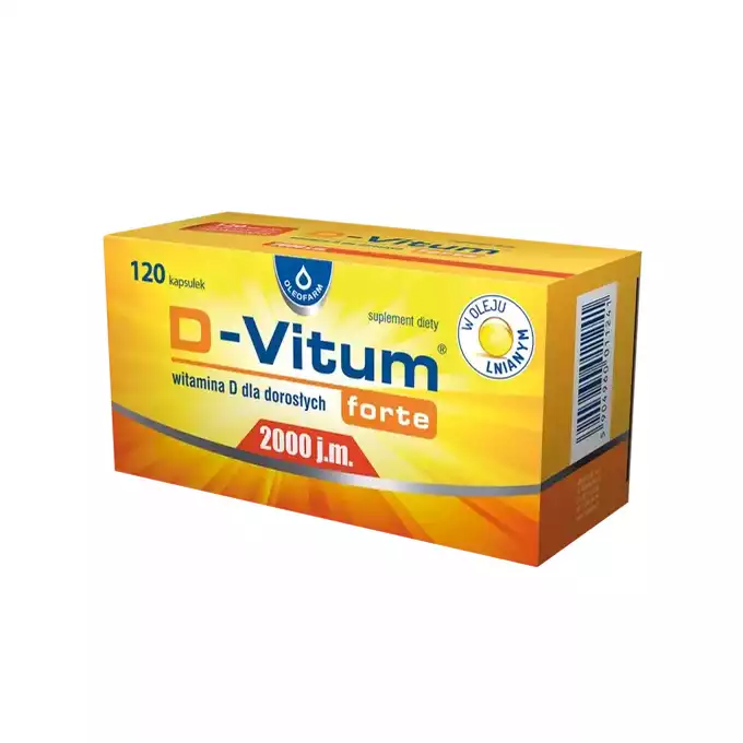 D-VITUM FORTE, 2000 j.m. dla dorosłych, kapsułki,120 szt.