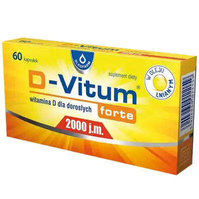 D-VITUM FORTE, 2000 j.m. dla dorosłych, kapsułki,120 szt. (1)