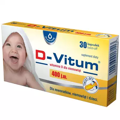 D-VITUM, witamina D dla niemowląt 400 j.m., kapsułki twist-off, 30 szt.