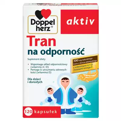 DOPPELHERZ AKTIV TRAN NA ODPORNOŚĆ, kapsułki, 120 szt.