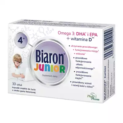 BIARON JUNIOR, kapsułki do żucia miękkie, 30 szt.