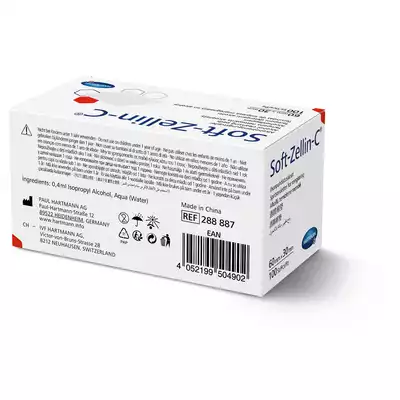 SOFT- ZELLIN-C, gazik 60X30 mm nasączony alkoholem - 100 szt.