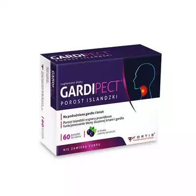 GARDIPECT POROST ISLANDZKI, o smaku czarnej porzeczki, pastylki do ssania, 60 szt.
