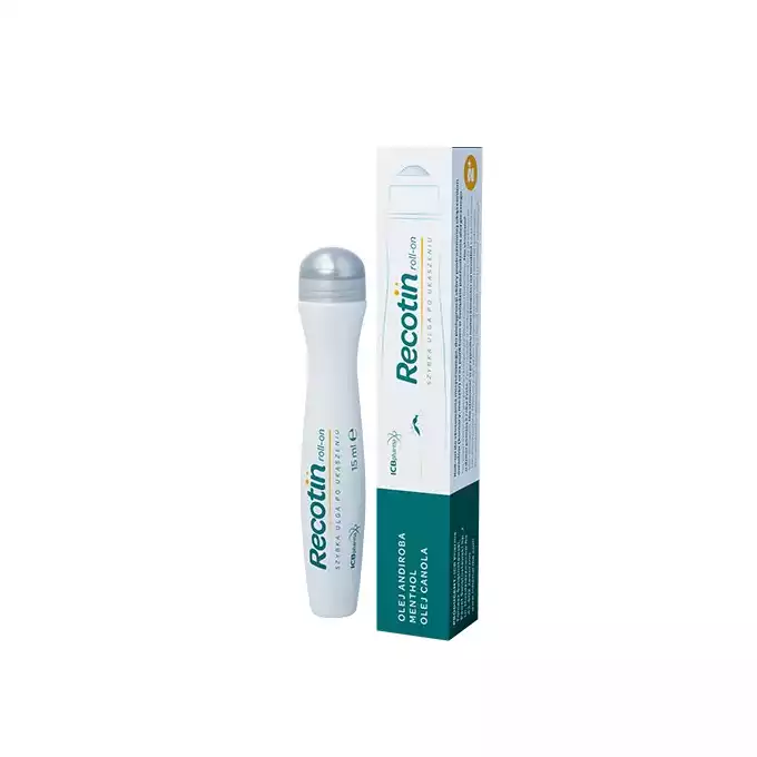 RECOTIN RROLL-ON, na ukąszenia owadów, świąd, 15 ml