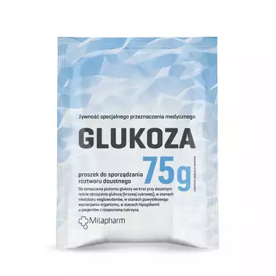GLUKOZA, bezsmakowa, proszek do sporządzania roztworu doustnego, 75 g