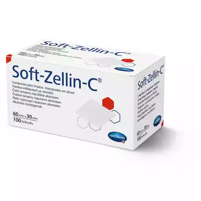 SOFT- ZELLIN-C, gazik 60X30 mm nasączony alkoholem - 100 szt.