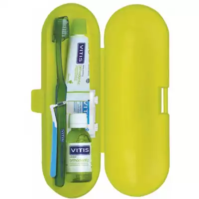 VITIS GINGIVAL, zestaw podróżniczy, pasta do zębów + płyn do płukania + szczoteczka vitis gingival, 15 ml + 30 ml (1)