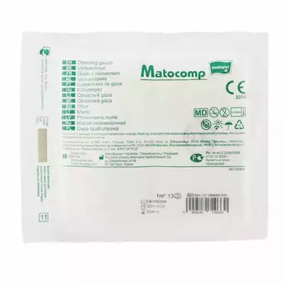 MATOCOMP, gaza opatrunkowa jałowa, 13-nitkowa, 1/4 m, 1 szt. (1)
