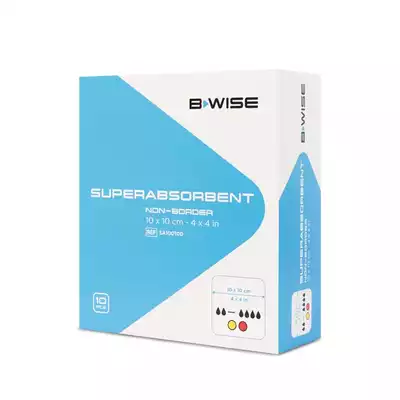 BWISE, Opatrunek superchłonny / Superabsorbent non border, 10 x 10 cm, 10 szt