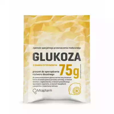 GLUKOZA, proszek do sporządzania roztworu doustnego, smak cytrynowy, 75 g