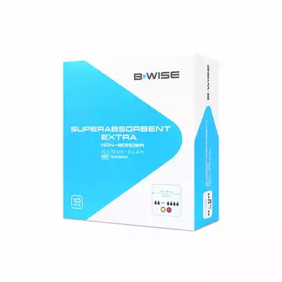 BWISE, Opatrunek superchłonny / Superabsorbent non border, 10 x 10 cm, 10 szt (1)