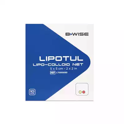 BWISE, Nieprzylepny opatrunek lipokoloidowy, 5 cm x 5 cm, 10 szt