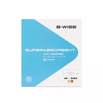 BWISE, Opatrunek superchłonny / Superabsorbent non border, 10 x 10 cm, 10 szt