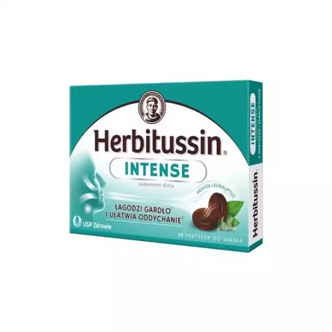 HERBITUSSIN INTENSE, pastylki do ssania, 10 szt.