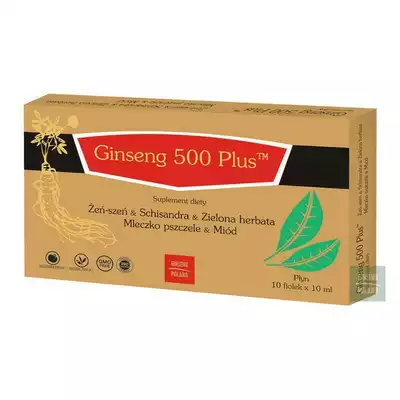 GINSENG 500 PLUS, płyn, 10 fiolek x 10 ml