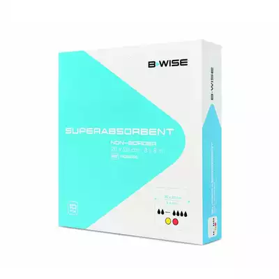 BWISE, Opatrunek superchłonny / Superabsorbent non border, 15 x 15 cm, 10 szt (1)