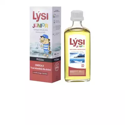 LYSI tran islandzki dla dzieci o smaku mango- limonka, olej, 240 ml
